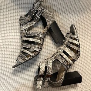 High heel Snake Print Sandals
